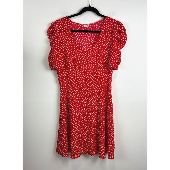 Pimkie Polka Dot Dress Red White Parisian Rockabilly Pin Up Retro M - Picture 2 of 11